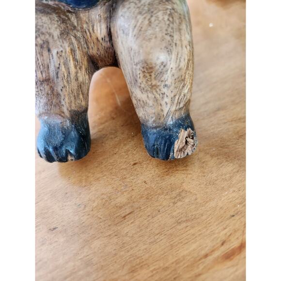 Vintage Folk Art Cat w/ Book & Red Tie Handmade Wooden Whimsical Shelf Sitter 7" - Picture 8 of 11